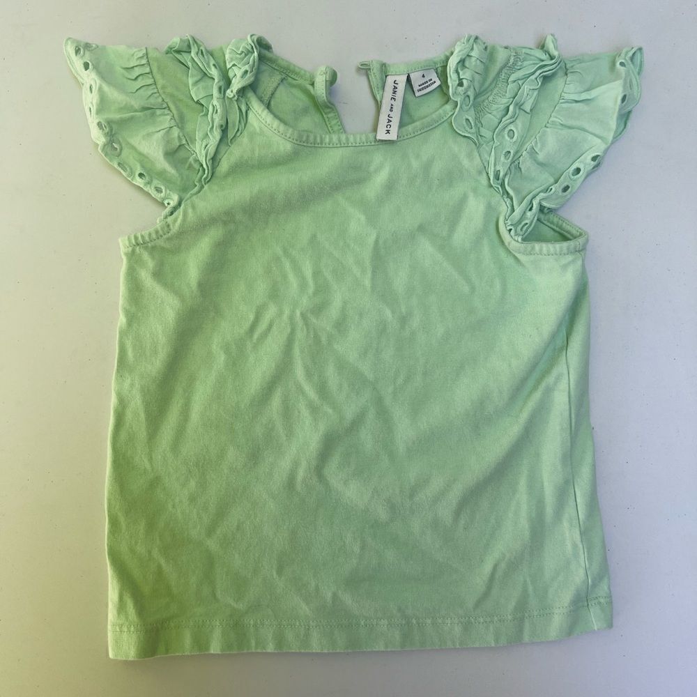 Janie and Jack EYELET SLEEVE JERSEY TOP size 4